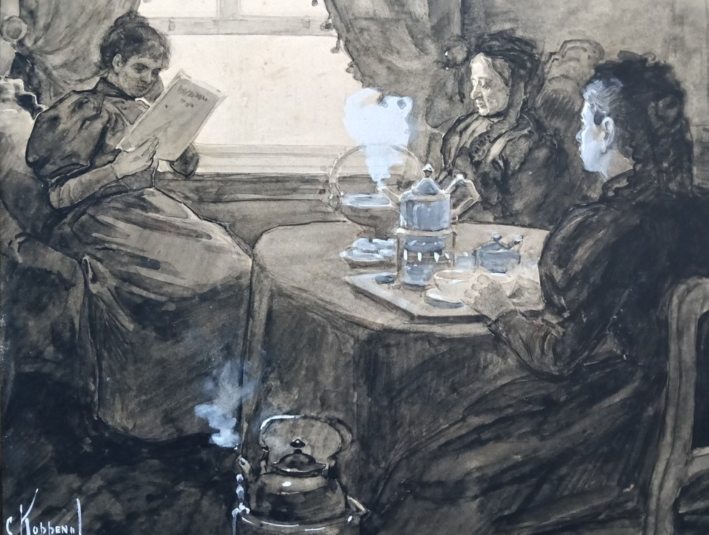 Cornelis Koppenol (1865-1946) - Theekransje #1.0