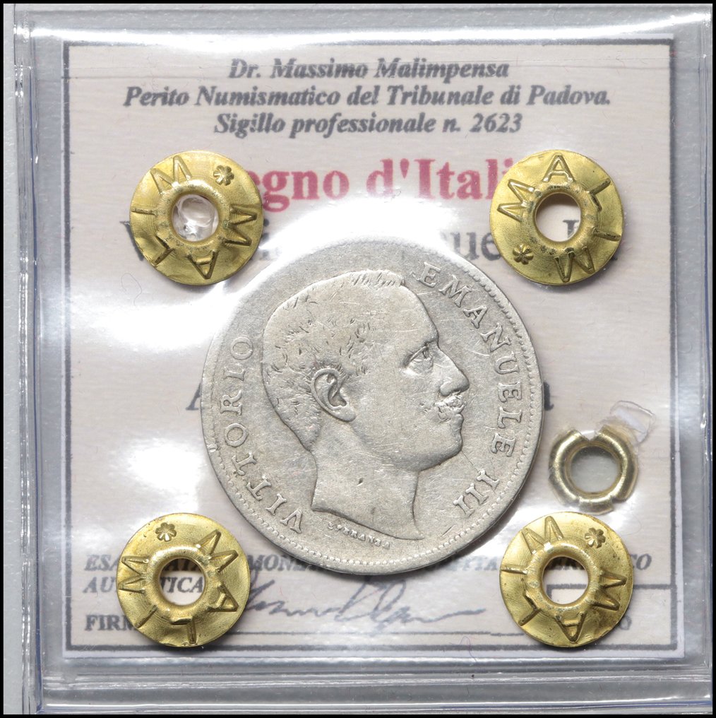 Olaszország, Királyság Vittorio Emanuele II, Umberto I, Vittorio Emanuele III. Lotto di 3 monete - 1 Lira 1863/1887/1902  (Nincs minimálár) #1.0