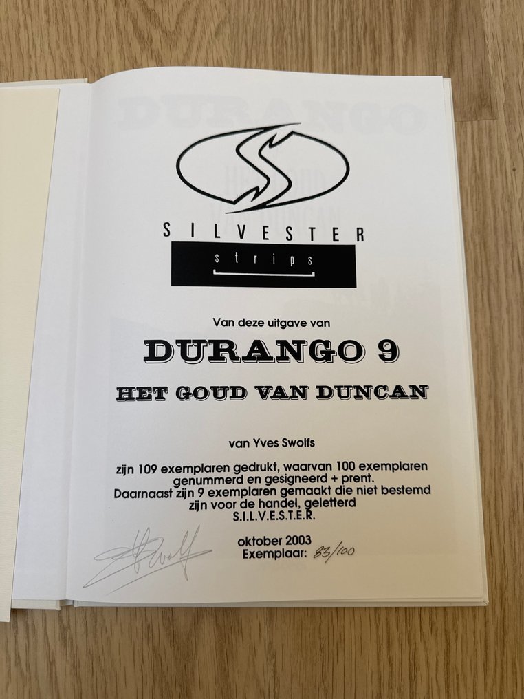 Durango 9 - Het goud van Duncan - luxe linnen HC - 1 Album - Περιορισμένη και αριθμημένη έκδοση - 2003 #3.2