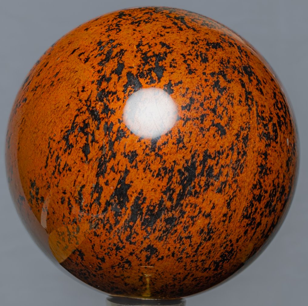 Λεπτή σφαίρα από μαόνι οψιδιανό. Σφαίρα - Ύψος: 11.43 cm - Πλάτος: 11.46 cm- 1840 g #2.1