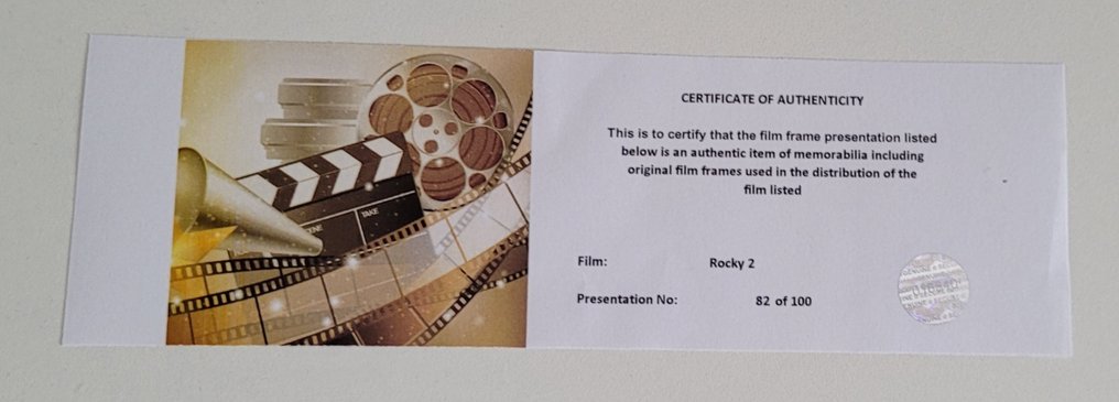 Rocky II - Framed Film Cell Display with COA #2.1