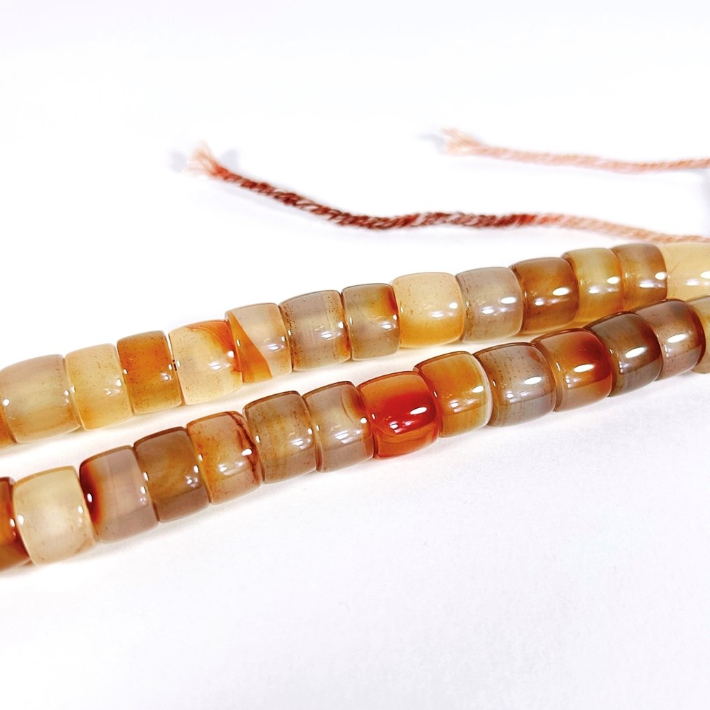 Agate Collier en agate bandée vintage naturel - Hauteur : 10 mm - Largeur : 12 mm- 112 g #3.2