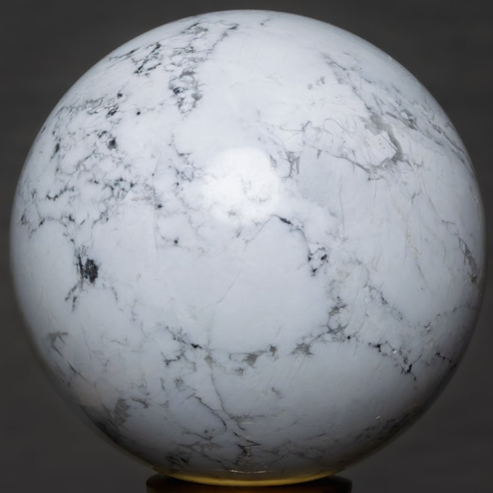 Χαολίτης Λεπτά γυαλισμένη σφαίρα Howlite - Ύψος: 7.48 cm - Πλάτος: 7.48 cm- 643 g #4.3