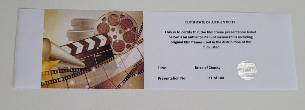 Bride of Chucky - Framed Film Cell Display with COA #2.1