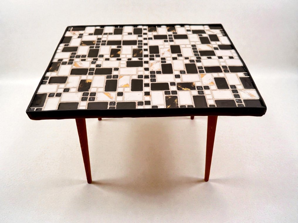 Τραπέζι σαλονιού - Ξύλο - Τραπέζι πλευράς με μωσαϊκό από τη δεκαετία του 1950. #3.2