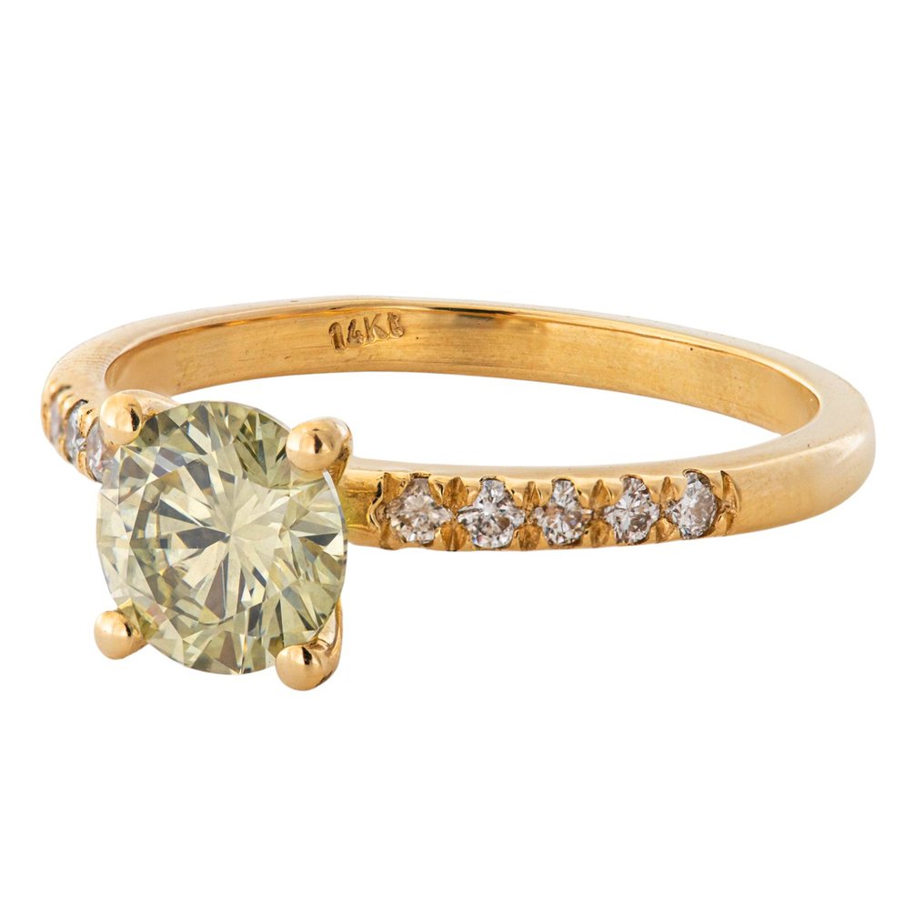 χωρίς τιμή ασφαλείας - Δαχτυλίδι - 14 καράτια Κίτρινο χρυσό, VS -  1.41ct. tw. Κίτρινο Διαμάντι (Φυσικού χρώματος) - Διαμάντι #3.2