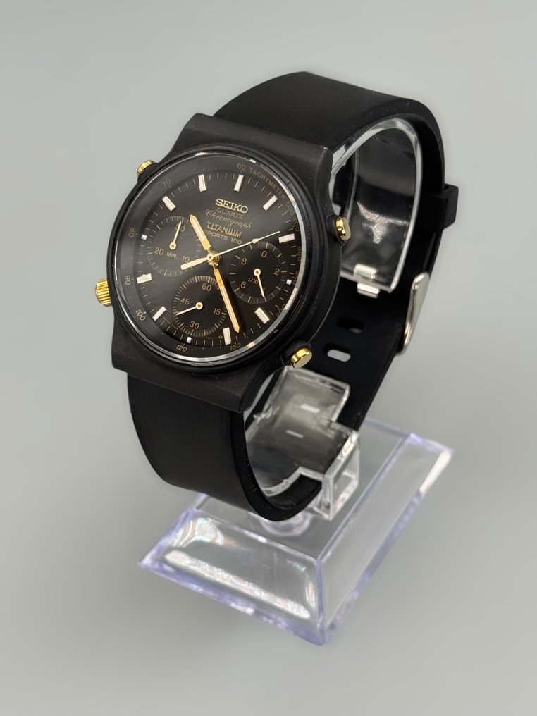Seiko - 7A28-7060 Sports 100 – seltener Titanium/PVD Quarz‑Chronograph, Made in Japan - Kultmodell - Ingen reservasjonspris - Herre - 1980 #3.2
