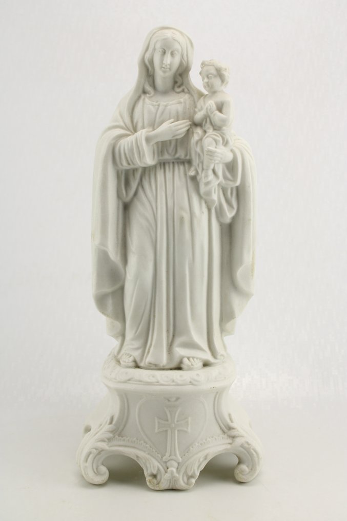 Άγαλμα, Madonna and Child - 26 cm - Μη εφυαλωμένη πορσελάνη #1.0