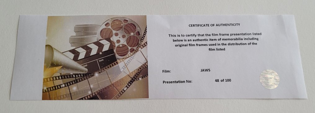 Jaws - Framed Film Cell Display with COA #2.1