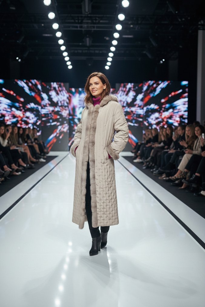 Other brand, Ermanno Daelli - Seta & pelliccia di Visone - size XL(IT54) - Donsjack #2.1