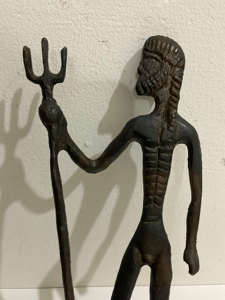 Statue, Poseidon met drietand - 25 cm - Métal galvanisé #3.2