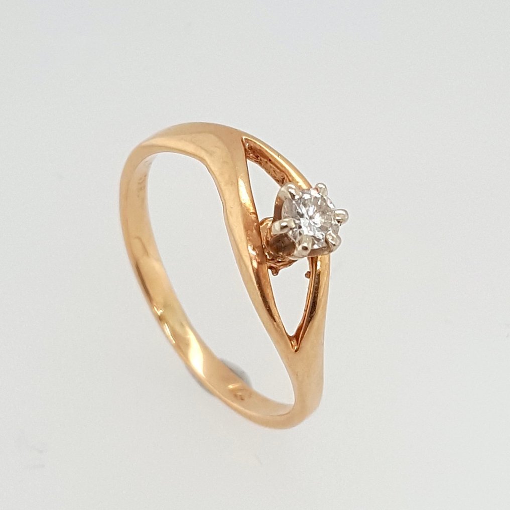 Ring - 18 kt Gelbgold Diamant (Natürlich)  #1.0