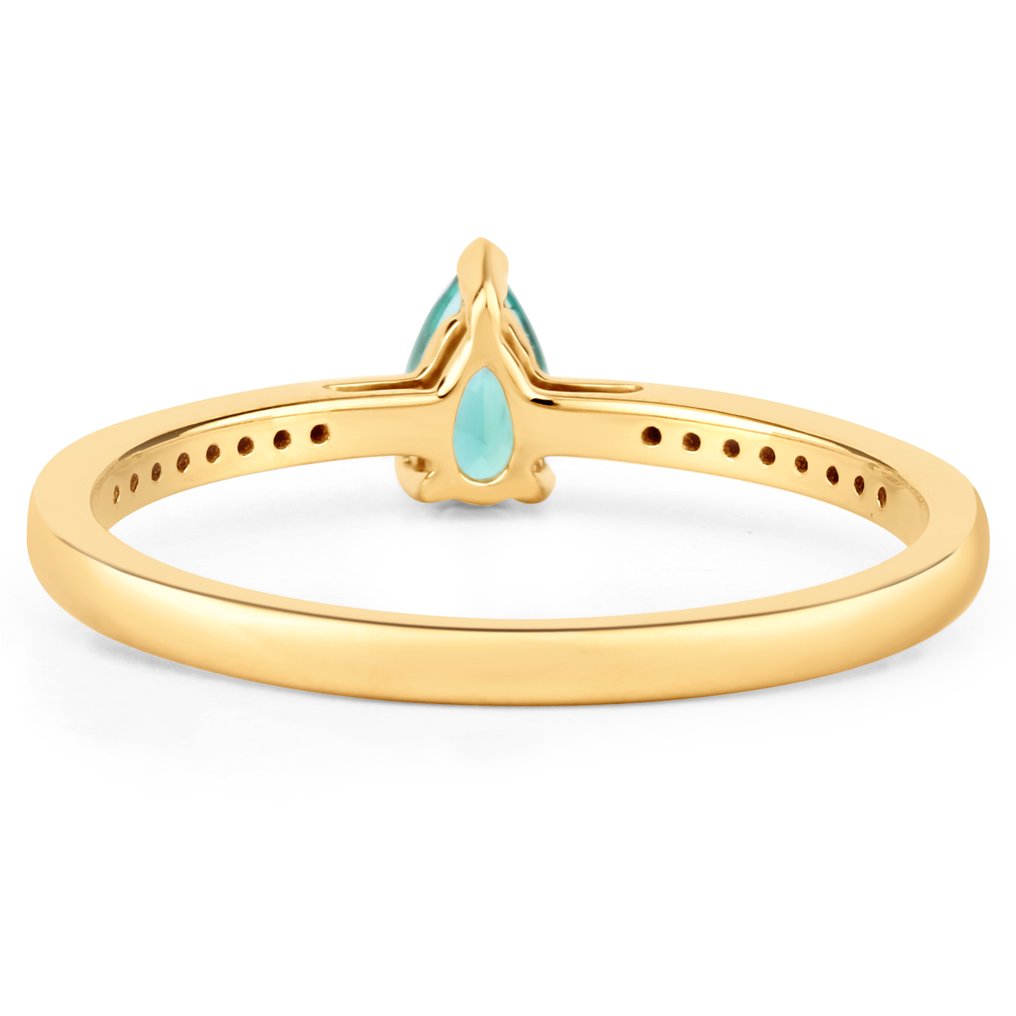 χωρίς τιμή ασφαλείας - Δαχτυλίδι - 14 καράτια Κίτρινο χρυσό - 0.35ct. tw. Σμαράγδι - Διαμάντι #3.2