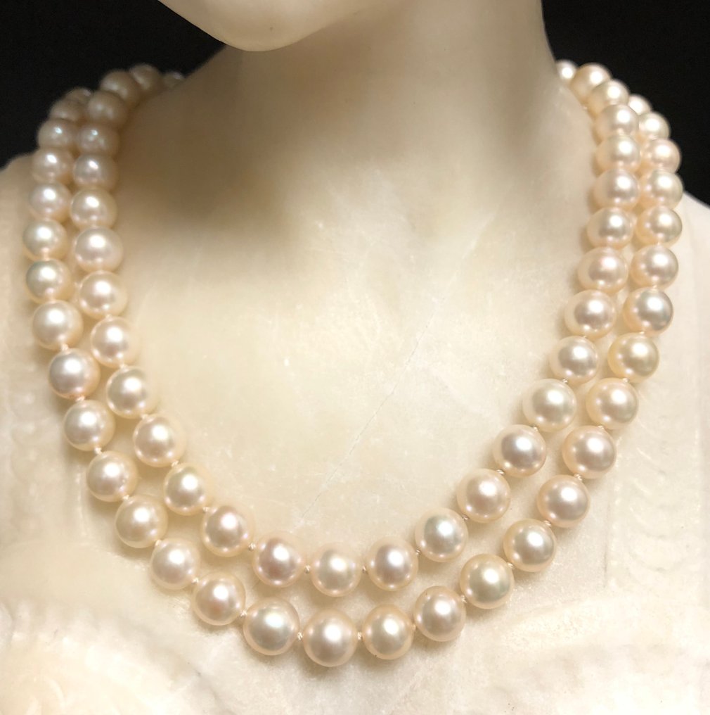 沒有保留價 - 頸鏈 - 14 克拉 白金 - 0.11ct. tw. 鉆石 (天然) - 鉆石 - 长度为42厘米至45厘米 #3.2