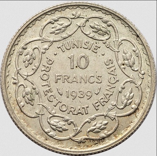 Túnez. 10 Francs 1939 #1.0