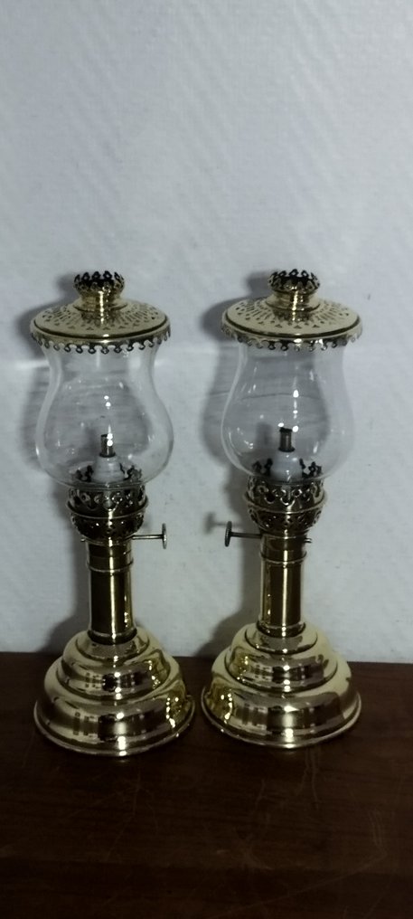 Maris & Besnard - Candlestick ceramic candle holder (2) - Copper, Brass, Ceramic, Glass #1.0