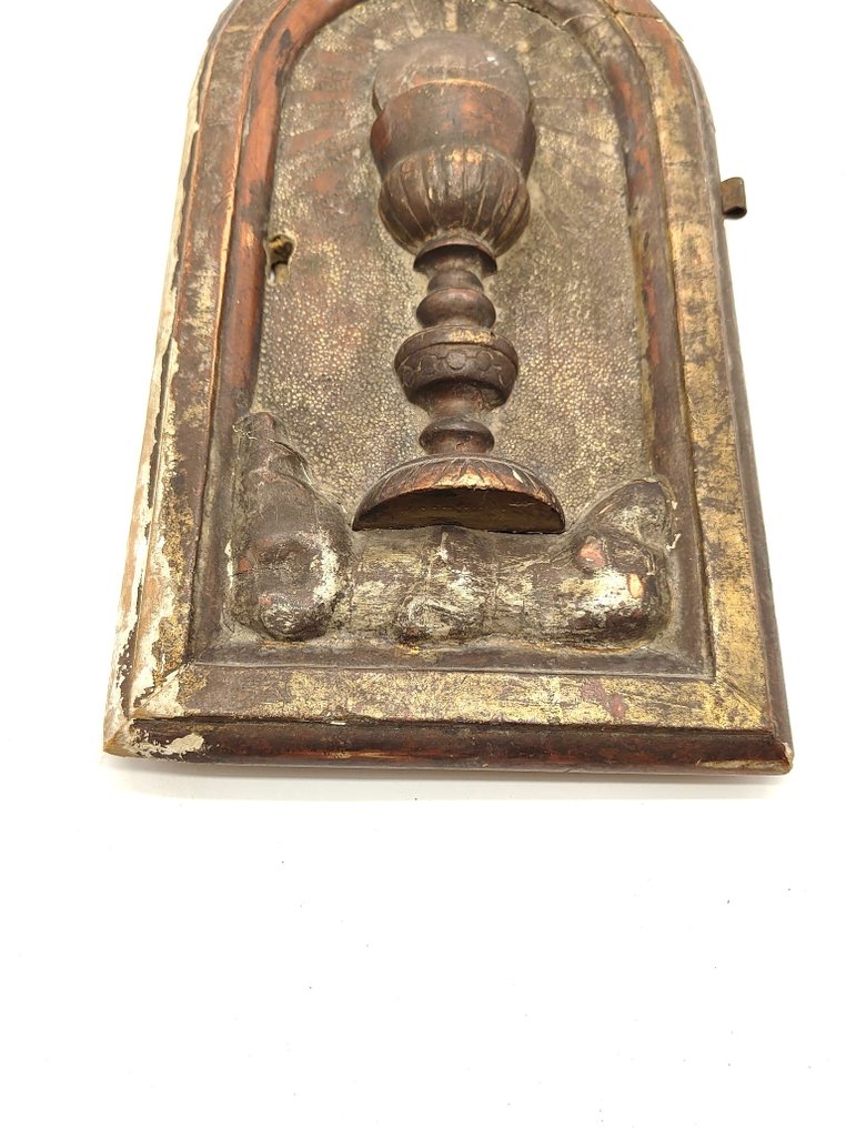 一个圣龛的门 - 木制圣杯的描绘 - 木, 金屬 - XX 世纪 #3.2