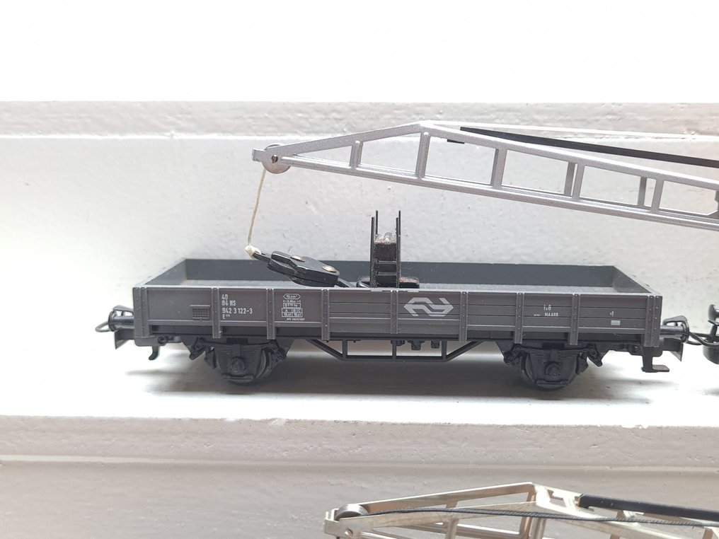 Märklin H0 - 4433/4471 - 模型貨運火車 (4) - 2台起重机车组配备起重机和辅助车 - DB, NS #2.1