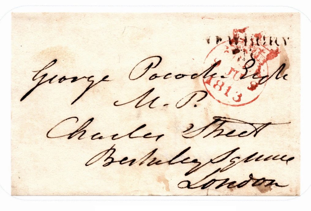 大不列顛 1813/1813 - POCOCK，乔治（1765-1840），来自米德尔塞克斯的特威肯汉姆和杜伦郡的哈特。 #1.0