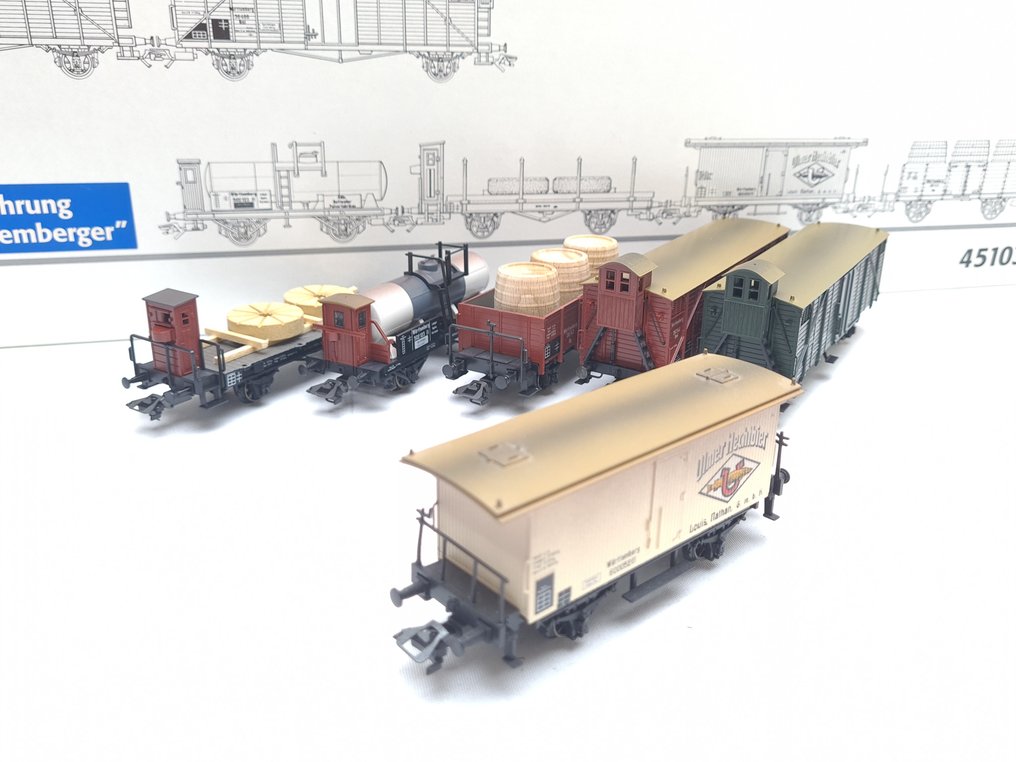 Märklin H0 - 45103 - Σετ τρένου μοντελισμού μεταφοράς εμπορευμάτων (1) - 6-τμχ σετ ειδικής έκδοσης 'Οι Παλιοί Württemberger' - K.W.St.E. #1.0