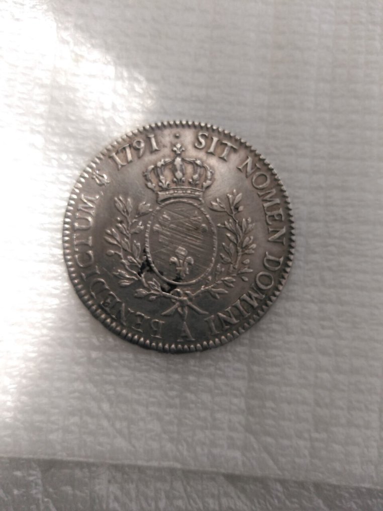 法国. 路易十六(1774-1792). Ecu 1791-A, Paris  (没有保留价) #2.1