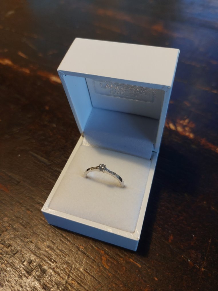 沒有保留價 - Other brand - 戒指 - 14 克拉 白金 鉆石 (天然)  - 鉆石 #1.0