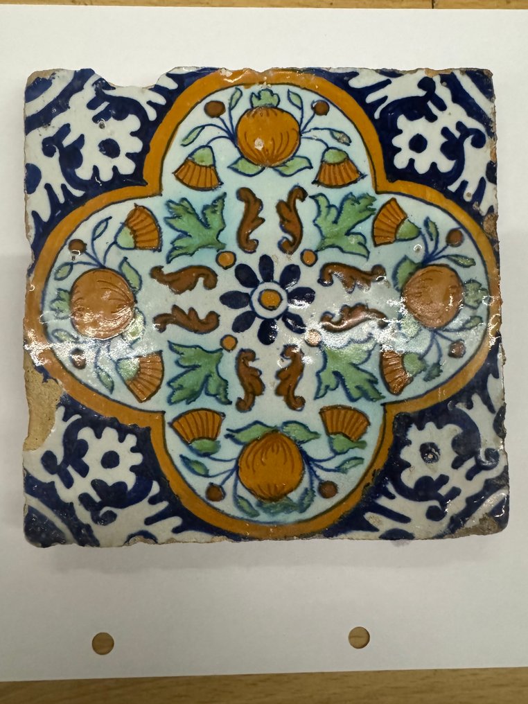 Antik Cserép - Delft csempe pampadour - Antik - 1600-1650  #3.2