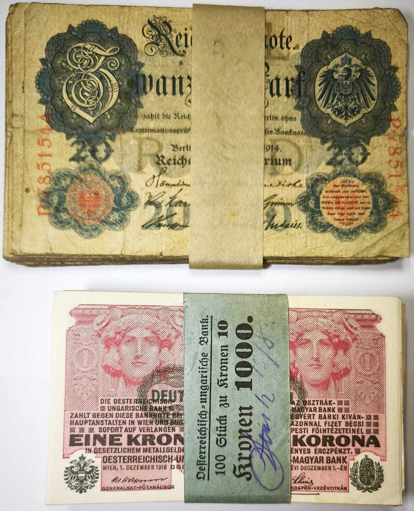 Austria, Germania. - 130 Banknotes - 1914/1916 (Senza prezzo di riserva) #1.0