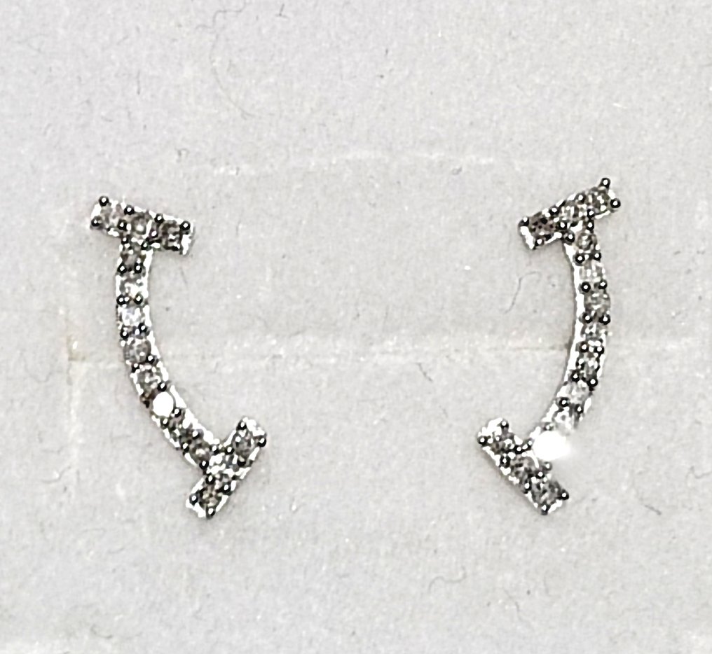 Utan reservationspris - Örhängen - 18 kt Vittguld -  0.20ct. tw. Diamant (Natural)  #1.0