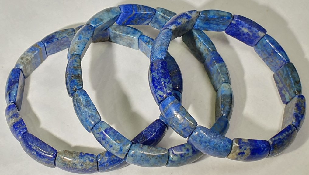 3 条阿富汗天然青金石手链 - 非常特别 - 手镯 #1.0