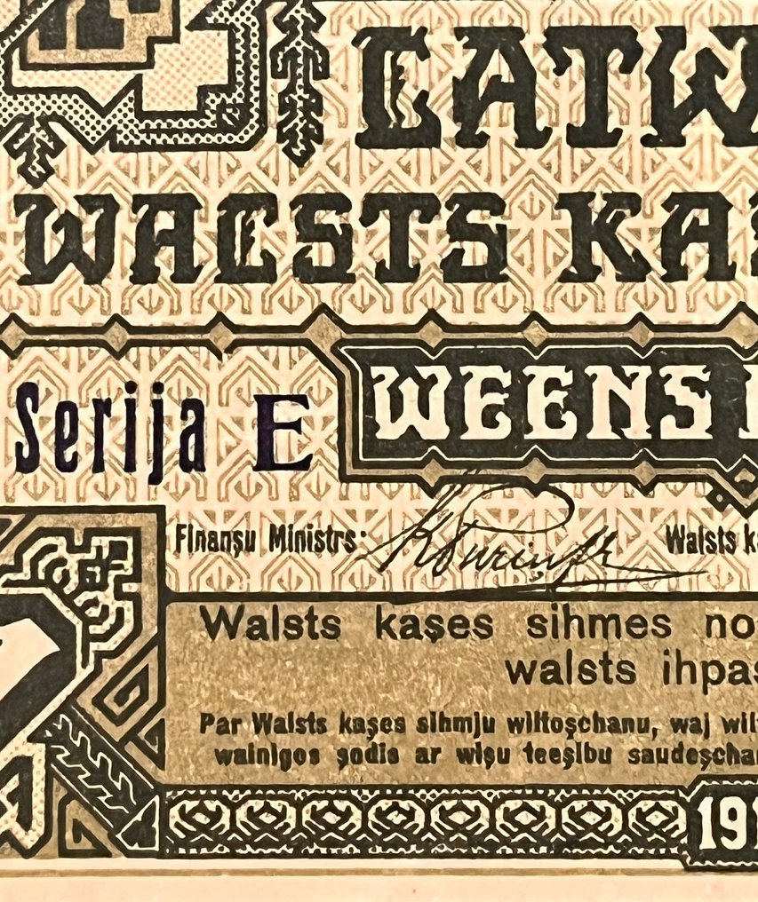 Letland. - 1 Ruble - 1919 - Pick 1 (Ingen mindstepris) #2.1