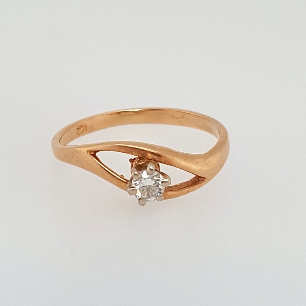 Ring - 18 kt Gelbgold Diamant (Natürlich)  #2.1