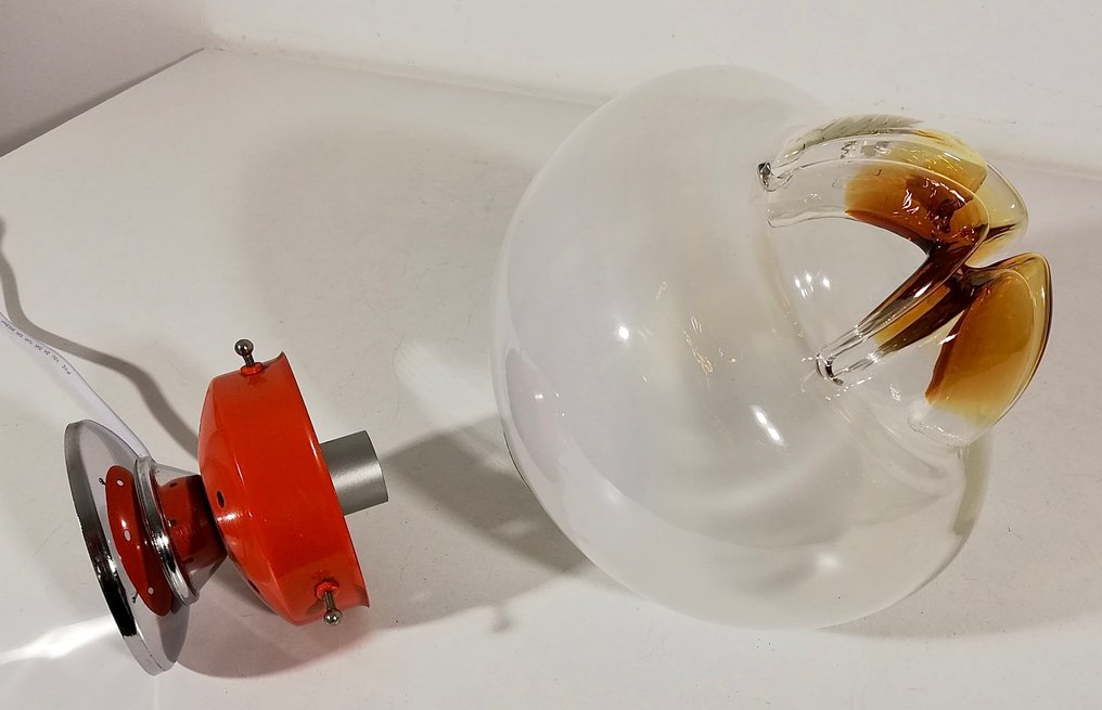 Lampe de table - Conception de l'ère spatiale 1960 - Verre soufflé artistique - Acier chromé - années 1960 #2.1