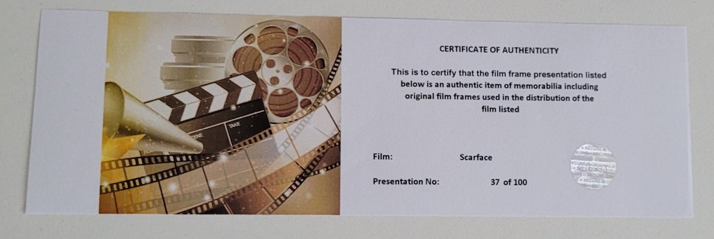 Scarface - Framed Film Cell Display with COA #3.2