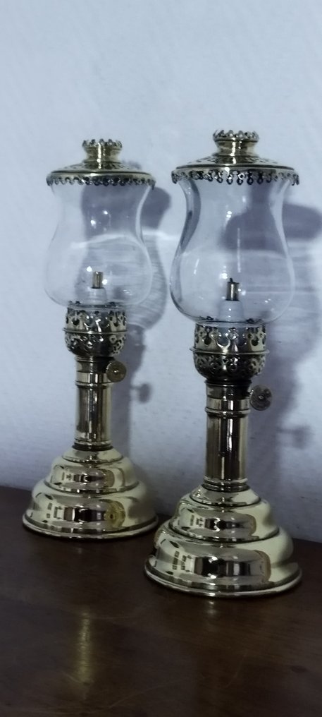 Maris & Besnard - Candlestick ceramic candle holder (2) - Copper, Brass, Ceramic, Glass #2.1