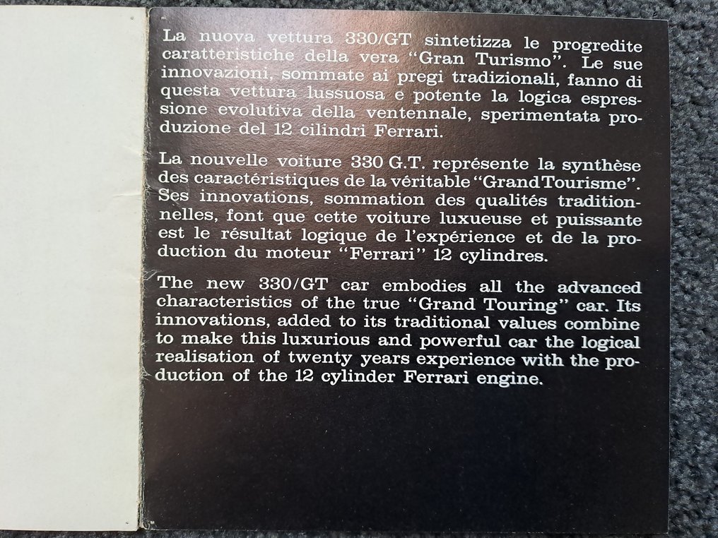 Brochure - Ferrari - Ferrari 330 GT Pininfarina originele brochure - 1965 #3.2