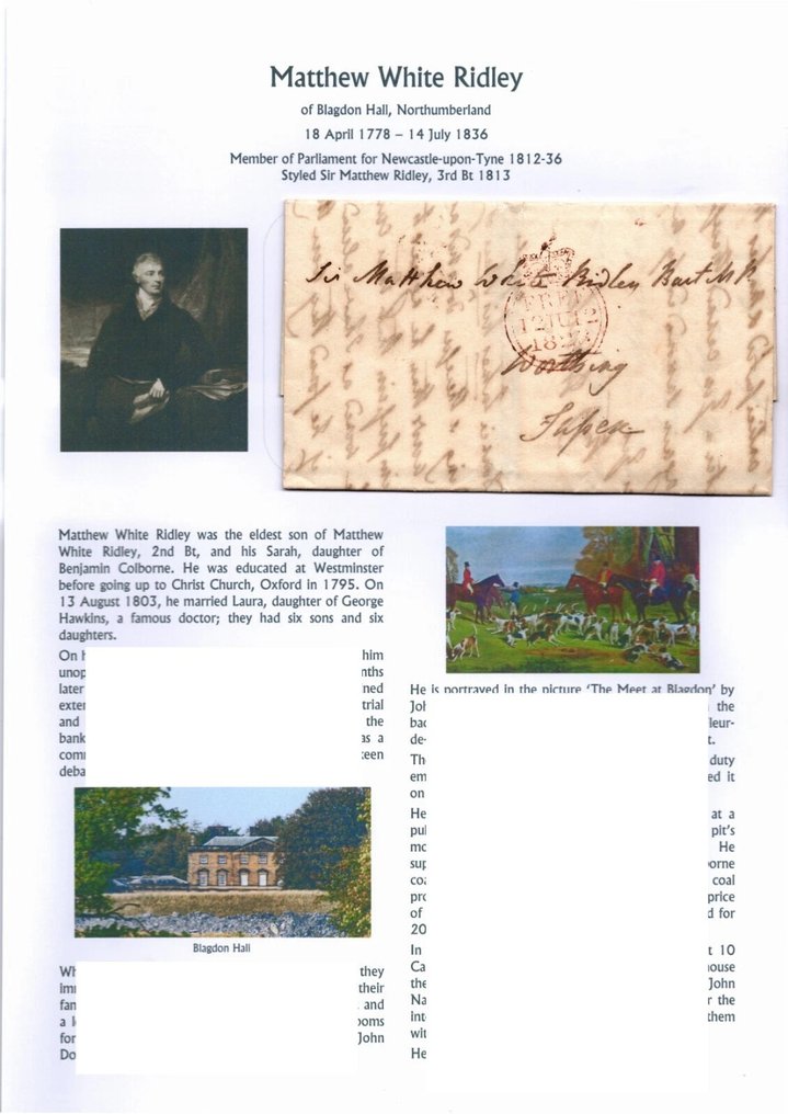 Μεγάλη Βρετανία 1823/1823 - Κύριος Ματθαίος Γουάιτ Ράιντλι, Τρίτος Βαρόντος (1778-1836) #1.0