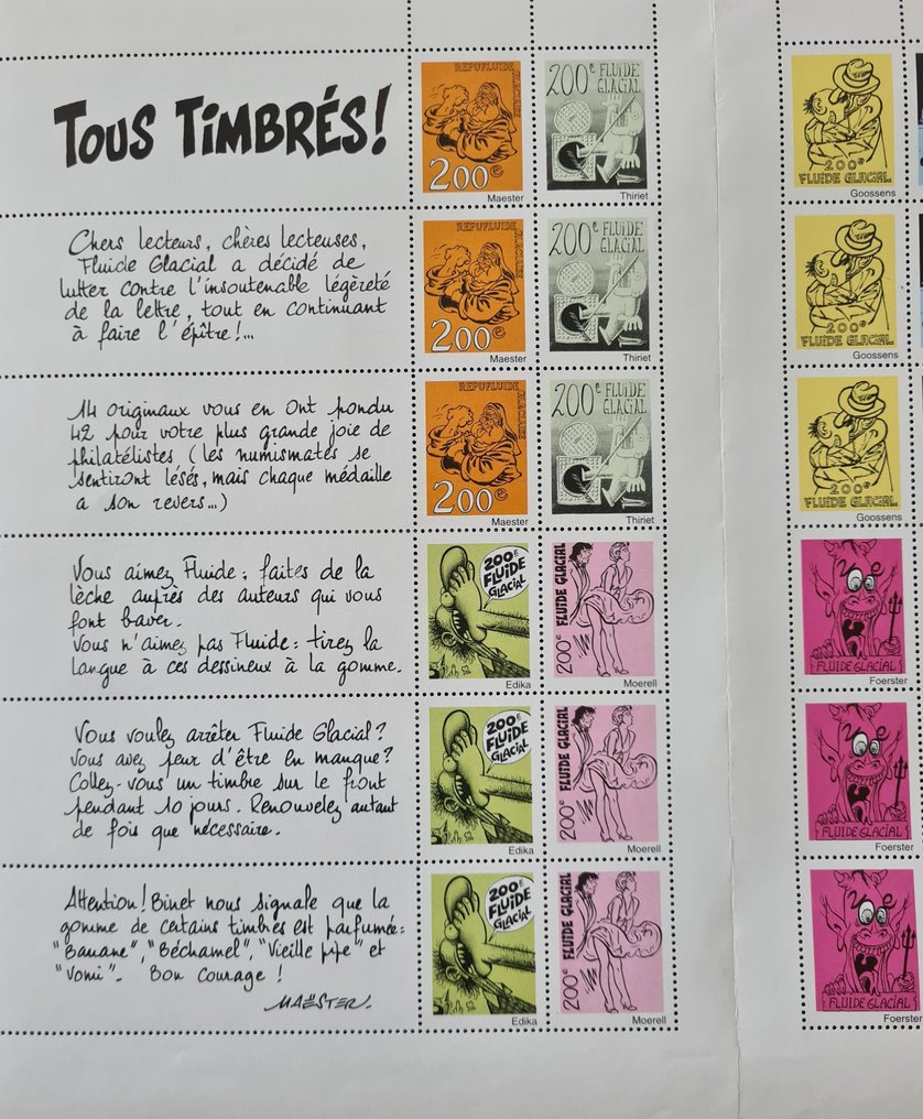 Γαλλία 1993/1993 - Πίνακας με 42 αυτοκόλλητα Fluide Glacial. - FLUIDE GLACIAL #2.1