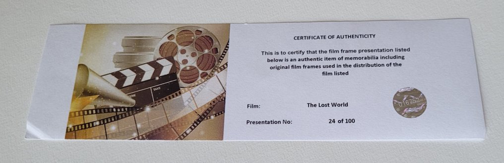Jurassic Park : The Lost World - Framed Film Cell Display with COA #2.1
