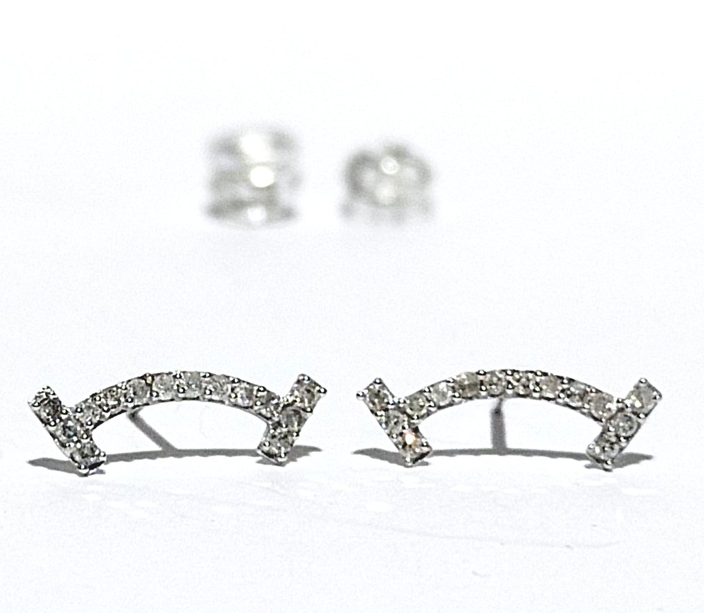 Utan reservationspris - Örhängen - 18 kt Vittguld -  0.20ct. tw. Diamant (Natural)  #3.2