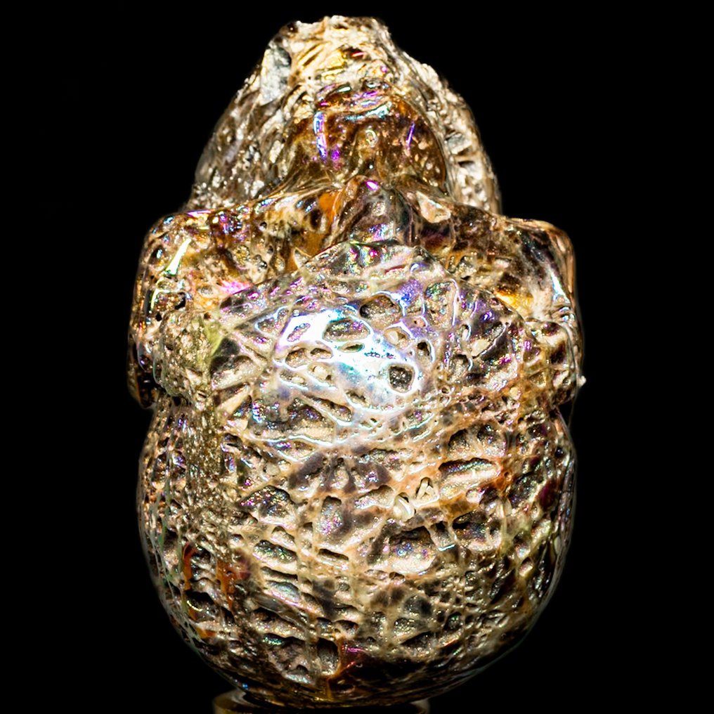 Sphalerite Titanium Aura Skull Teschio - Altezza: 9 cm - Larghezza: 7.7 cm- 462 g #2.1