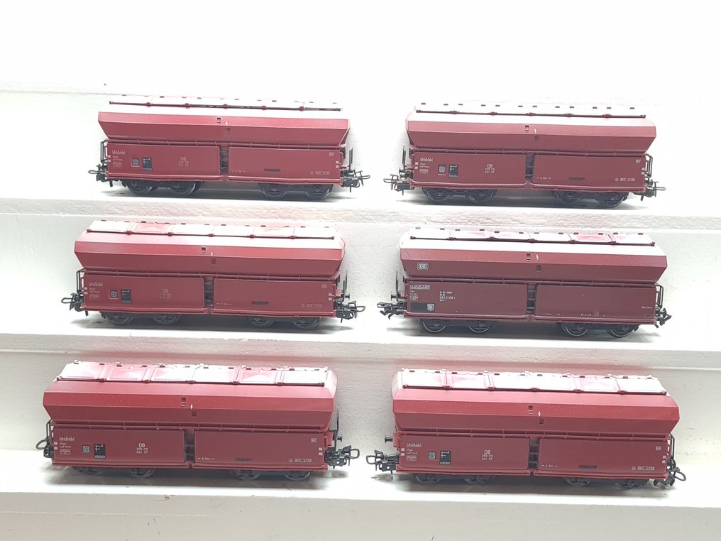 Märklin H0轨 - 4626 - 模型火车货运车厢 (6) - 6x 大容量翻盖盖自锁 - DB #2.1