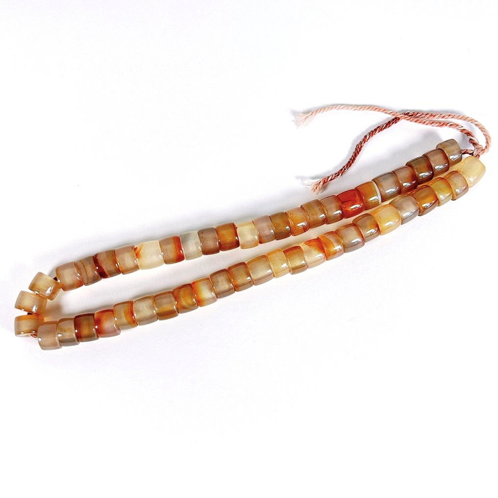 Agate Collier en agate bandée vintage naturel - Hauteur : 10 mm - Largeur : 12 mm- 112 g #2.1
