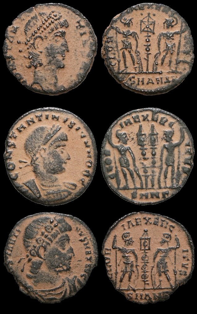 Ρωμαϊκή Αυτοκρατορία Lot of 3 Æ coins including Constantine I the Great, Constantius II, Constantine II  (χωρίς τιμή ασφαλείας) #1.0