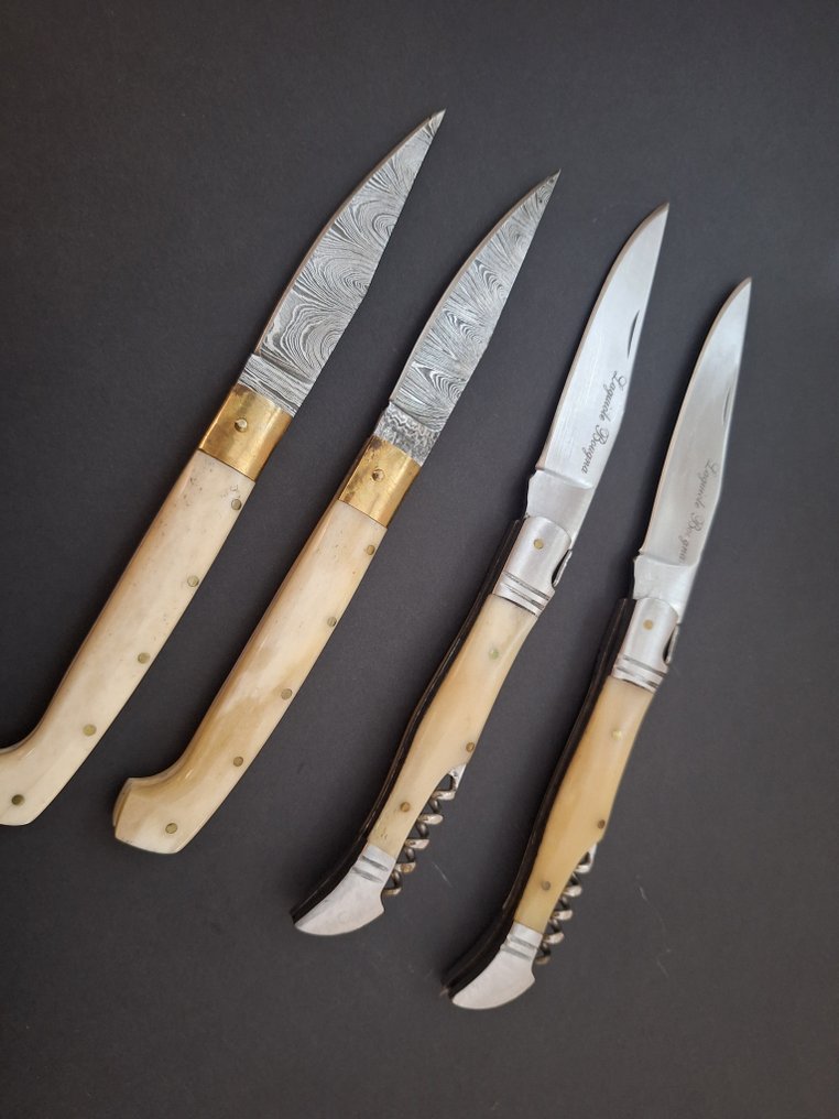 K.Roman K.Romain - Cuchillo de cocina - Kitchen knife set -  Cuchillos tradicionales de la cocina Pattada y cuchillos Laguiole Bougna del artista francés. - Acero, Madera - Francia - Designed By K Romain #1.0