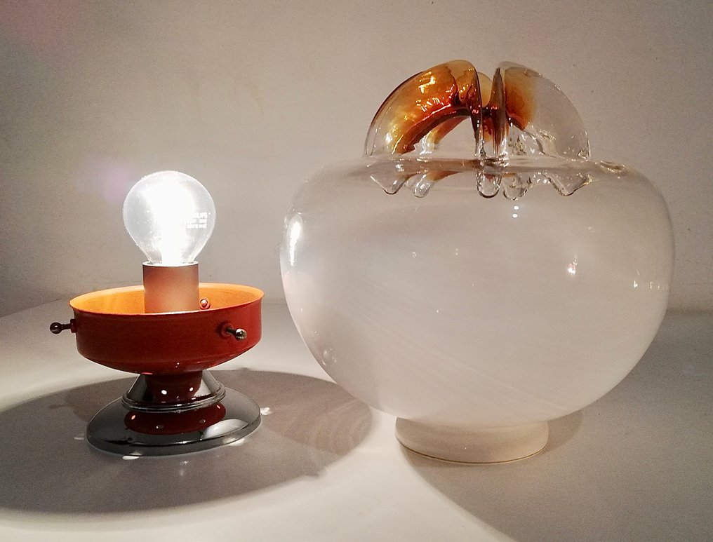 Lampe de table - Conception de l'ère spatiale 1960 - Verre soufflé artistique - Acier chromé - années 1960 #4.3