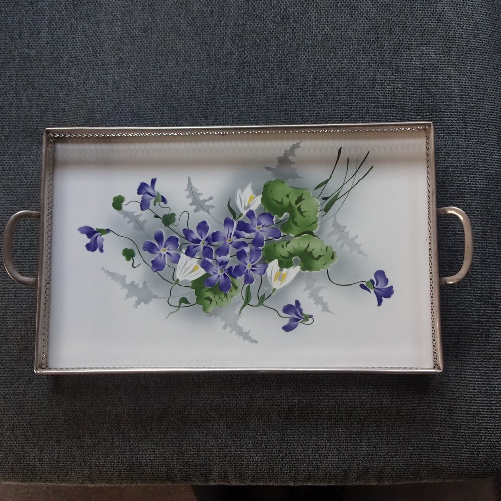 ART DECO Jugendstil - Vassoio - Ceramica, Metallo #1.0