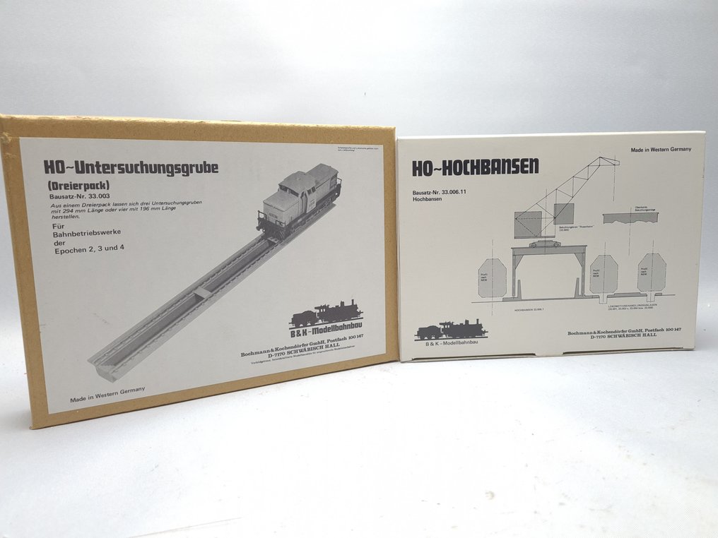 Bochmann & Kochendorfer H0轨 - 33.003/33.006.11 - 模型火车拼搭套件 (2) - 2个维护与工作车间布置,包括高架桥和检修坑 #1.0