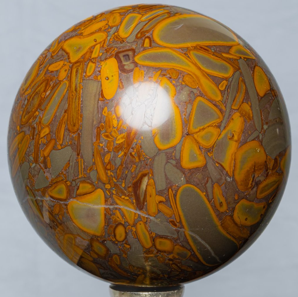 Bamboe Jasper Fein polierte Bamboe Jasper Kugel - Höhe: 11.78 cm - Breite: 11.78 cm- 2320 g #3.2