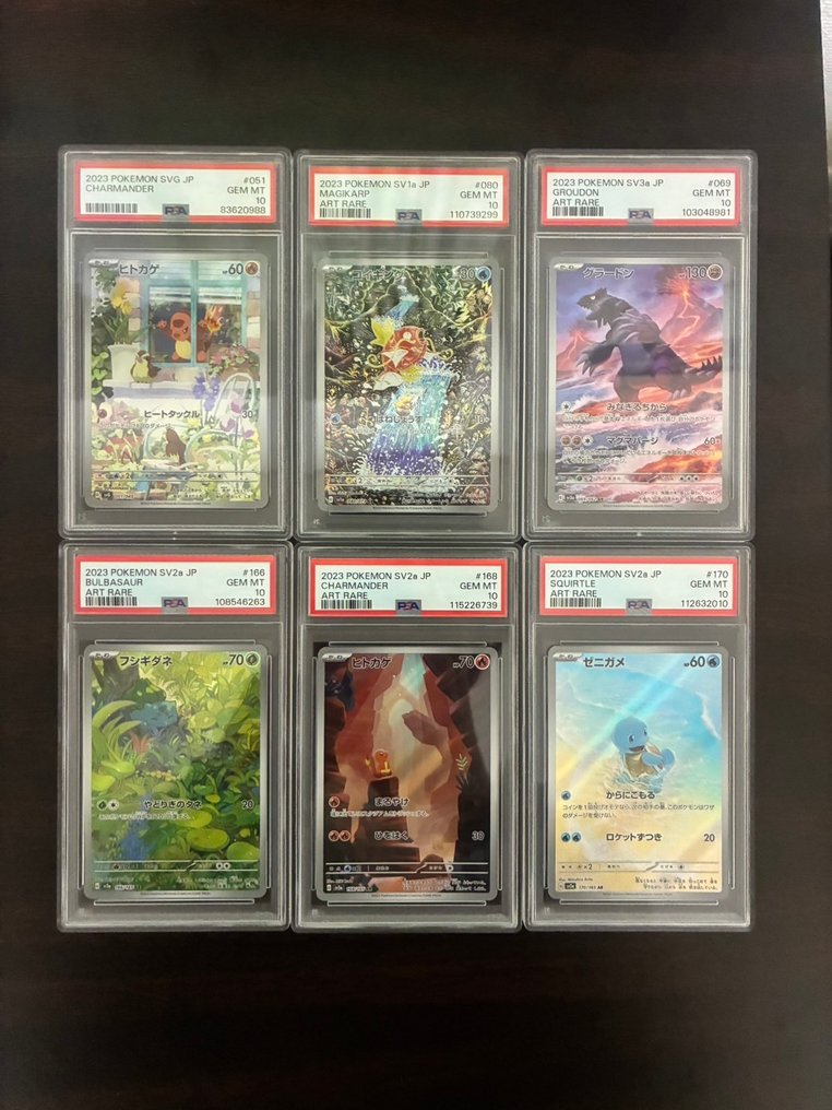 Pokémon - 6 Graded card - Bulbasaur, Charmander, Squirtle, Magikarp, Groudon Pokemon Promo-kort - PSA 10 - Scarlet & Violet - Pokemon Card - Autentisert og ikke gradert #1.0